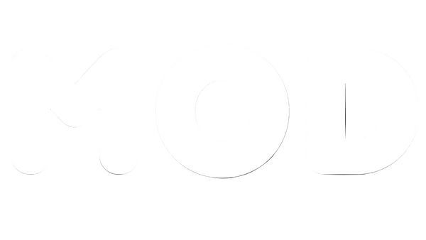 White 'MOD' logo